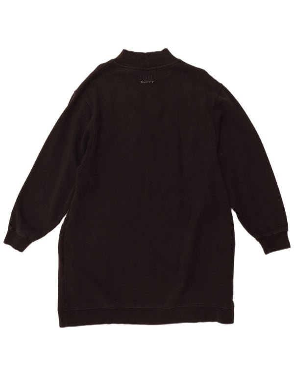 Abito maglione in felpa grafica da donna SUPERDRY UK 14 grande cotone nero