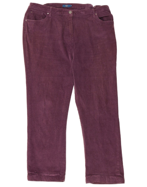 Pantaloni di velluto a coste da donna Cotton Traders UK 16 Large W38 L27 Cotone viola