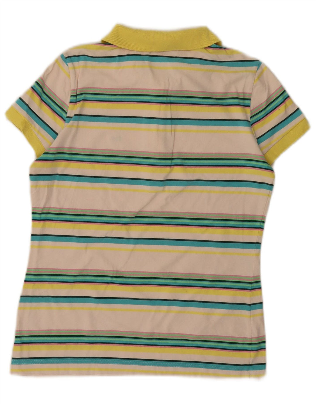 Polo da donna LACOSTE taglia 40 cotone a righe bianco sporco medio