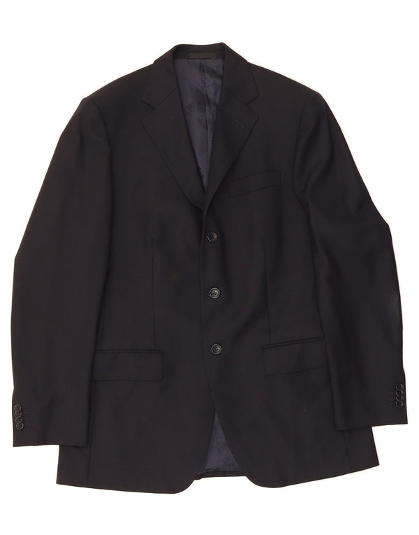 BOGGI Mens 3 Button Blazer Jacket IT 48 Medium Navy Blue Wool