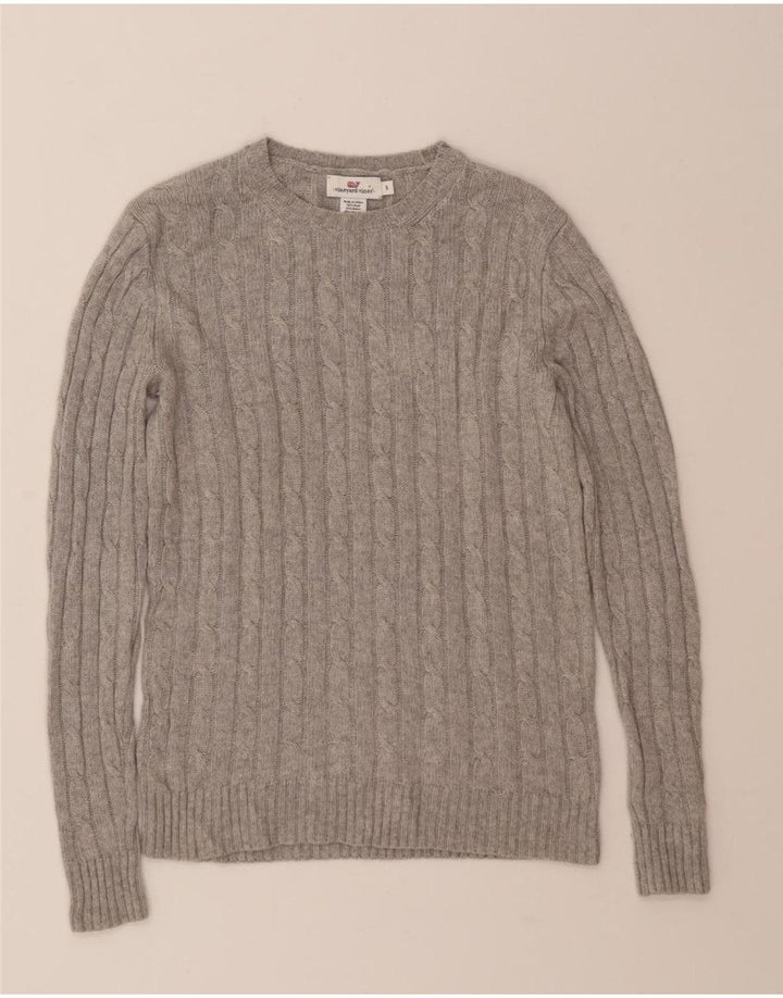 VINEYARD VINES Womens Crew Neck Jumper Sweater Small Grey Wool Vintage Vineyard Vines and Second-Hand Vineyard Vines from Messina Hembry 
