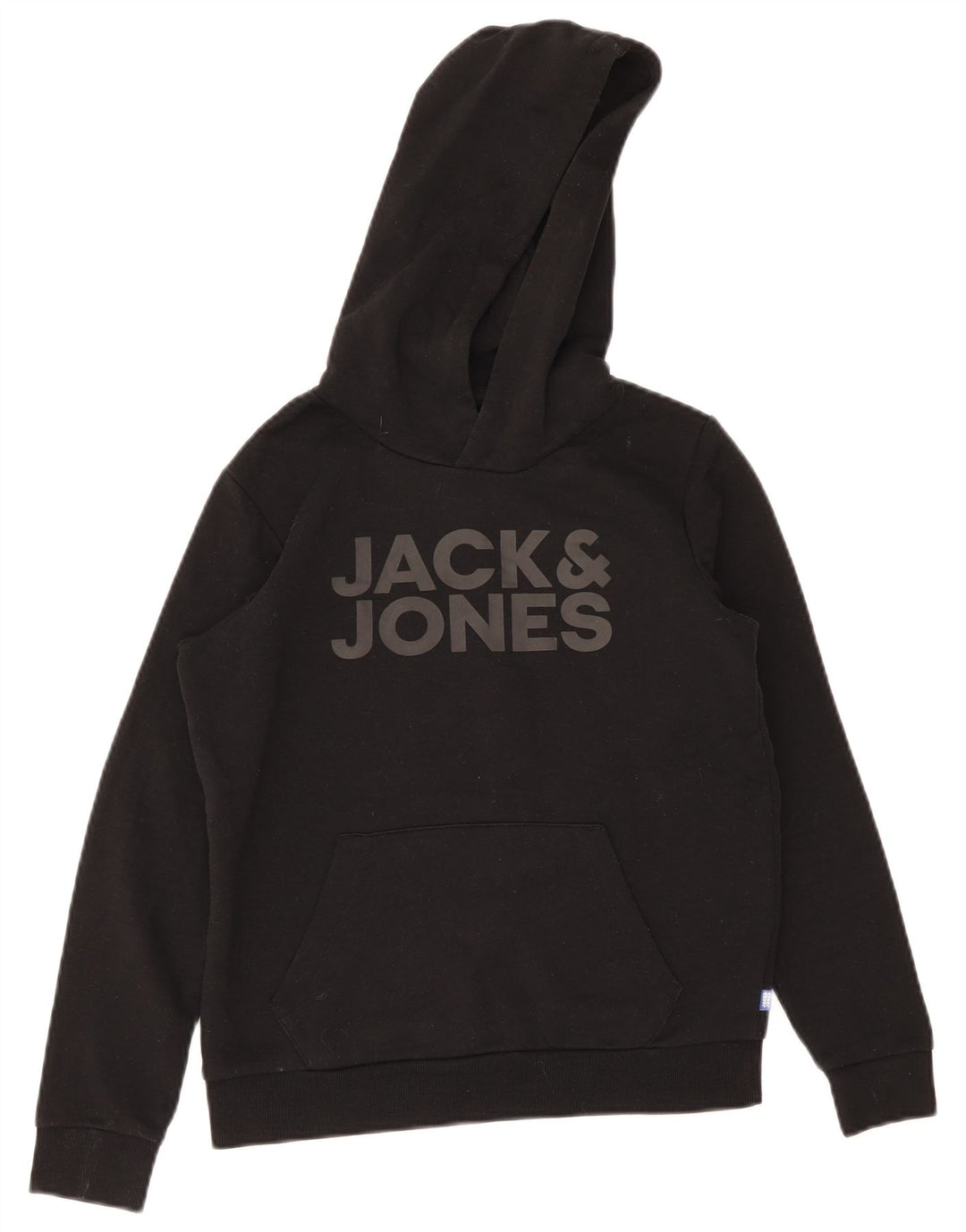 Maglione con cappuccio grafico da ragazzo Jack & Jones 15-16 anni poliestere nero medio