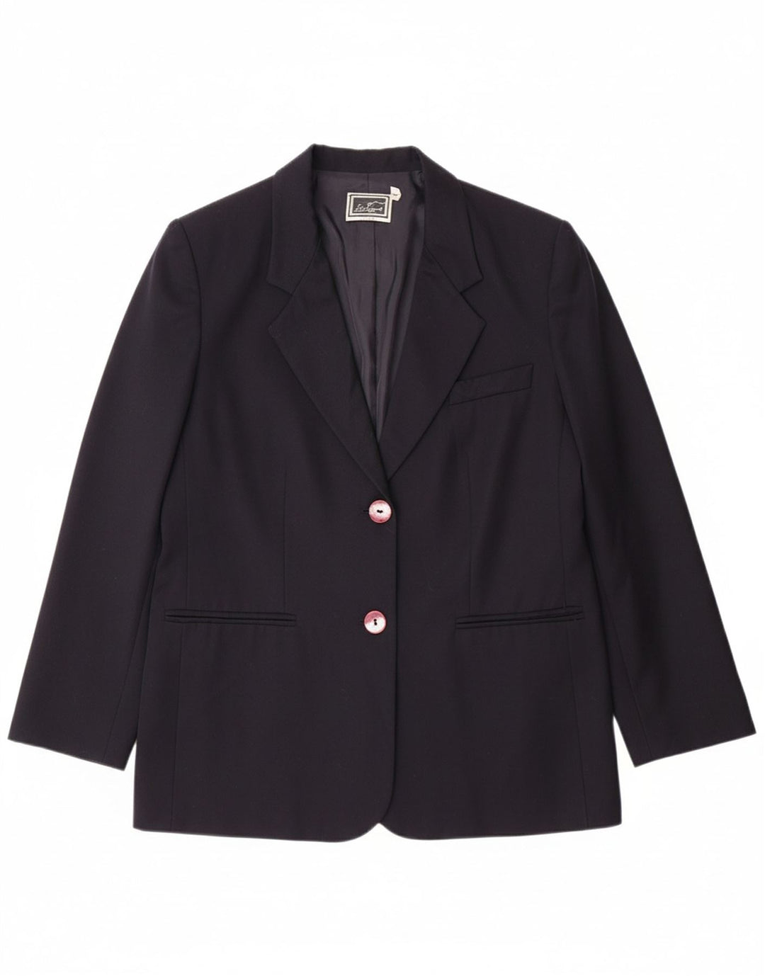 LUISA SPAGNOLI Womens 2 Button Blazer Jacket IT 50 Large Navy Blue Wool