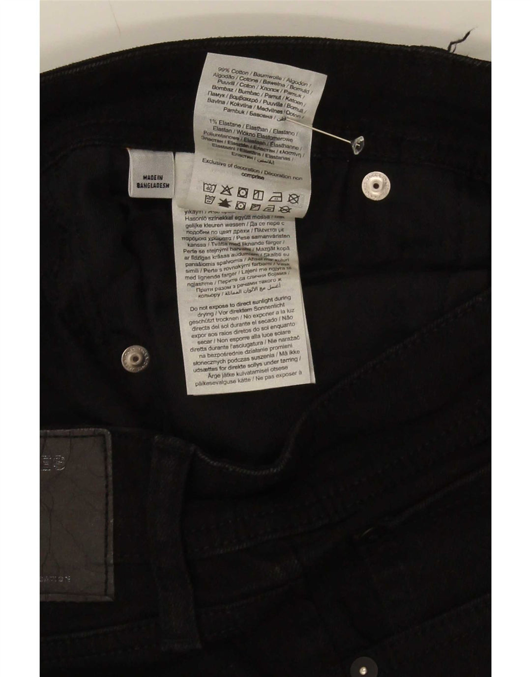 Pantaloncini di jeans vestibilità regolare da uomo Jack & Jones grandi W34 cotone nero