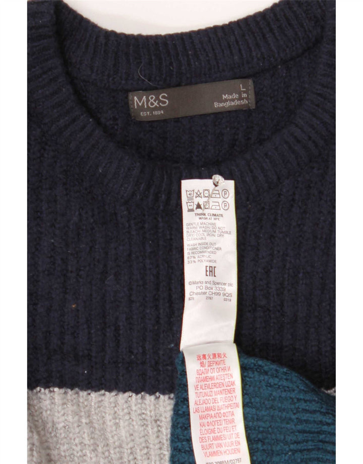 Maglione maglione girocollo da uomo Marks & Spencer grande multicolore