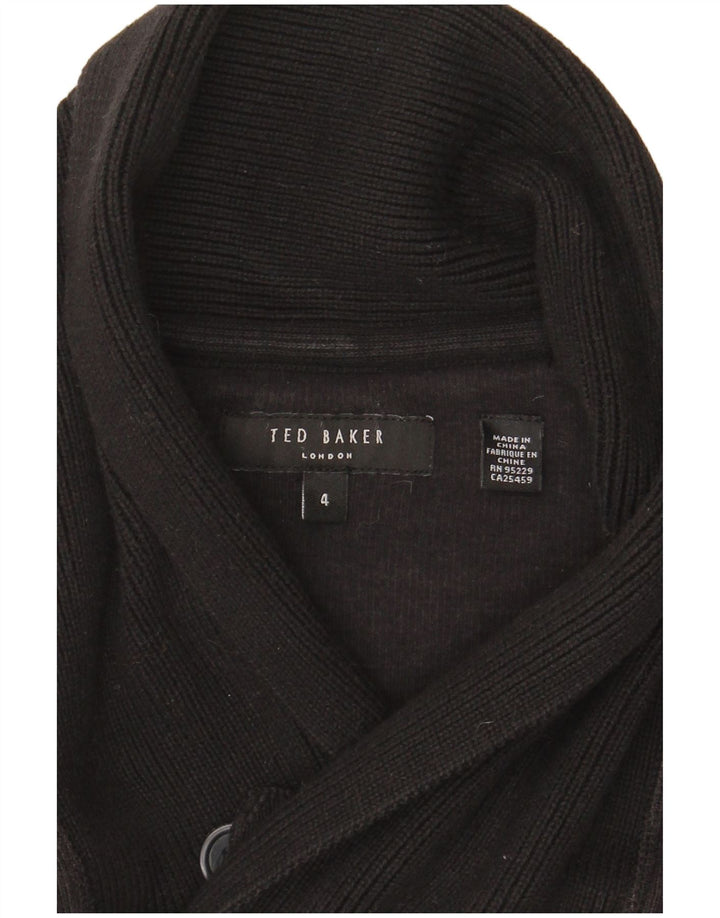 Ted Baker Maglione da uomo con collo a scialle taglia 4 grande nero