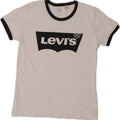 LEVI'S Womens Graphic T-Shirt Top UK 10 Small White Vintage Levi's and Second-Hand Levi's from Messina Hembry 