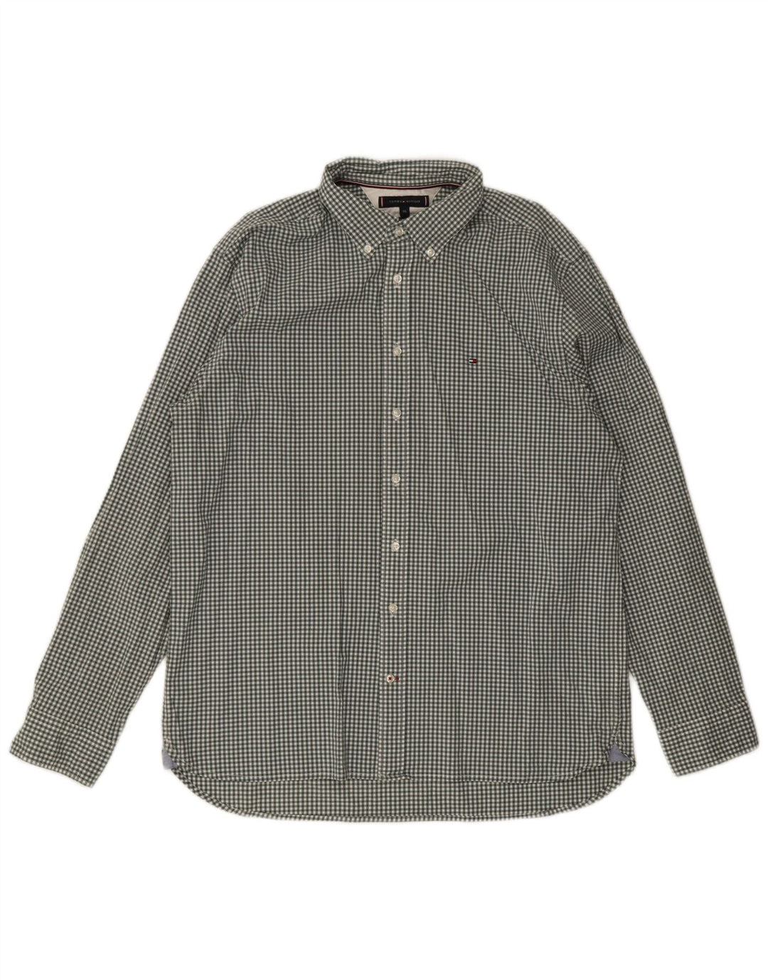 Camicia da uomo Regular Fit Tommy Hilfiger 2XL cotone a quadretti verde