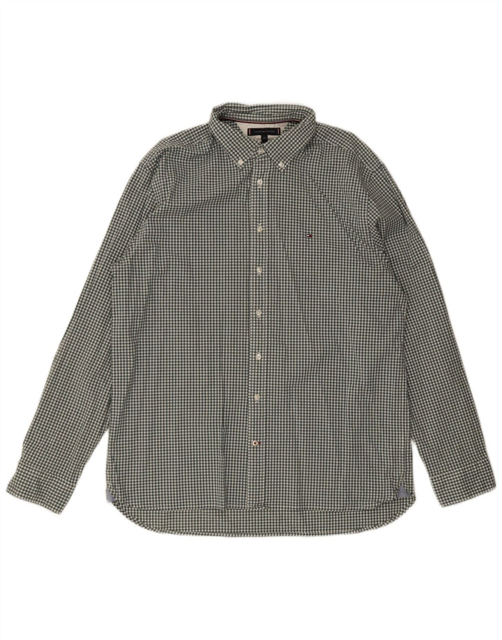 Camicia da uomo Regular Fit Tommy Hilfiger 2XL cotone a quadretti verde