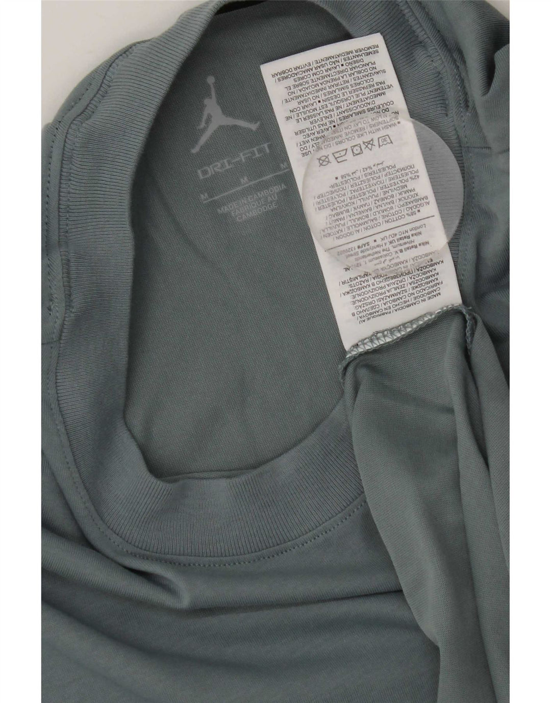 T-shirt Jordan Dri Fit da uomo in cotone grigio medio