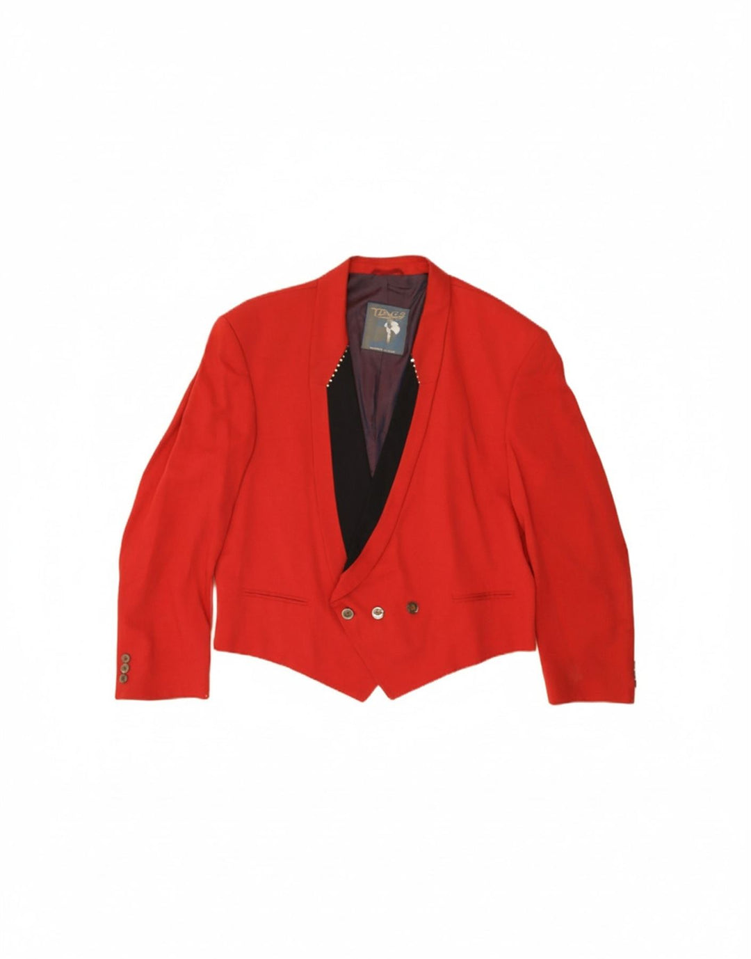 TZIACCO Mens Blazer Jacket IT 56 3XL Red Colourblock Viscose Vintage Tziacco and Second-Hand Tziacco from Messina Hembry 