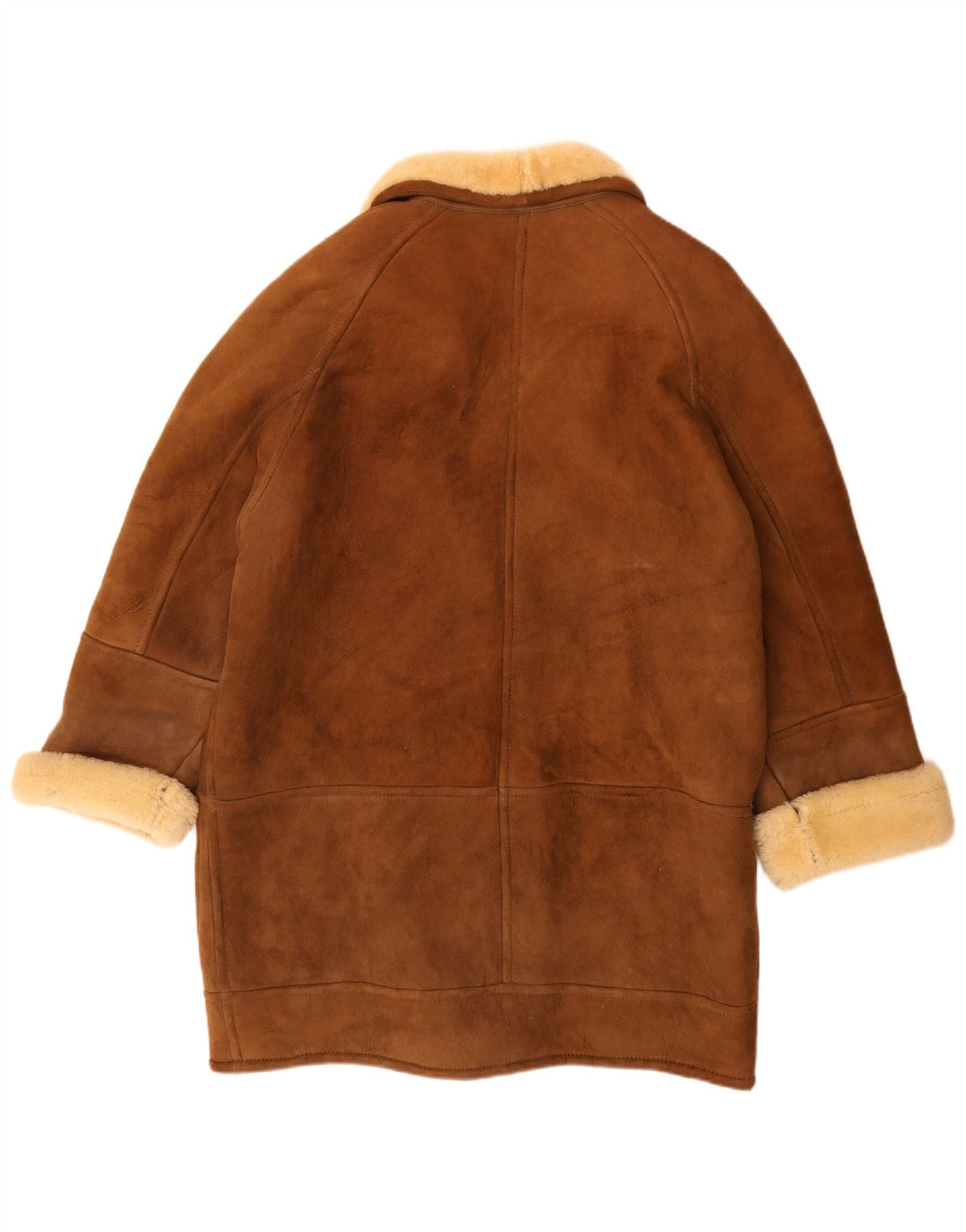 Cappotto in shearling oversize da donna Prisma EU 44 XL in pelle marrone