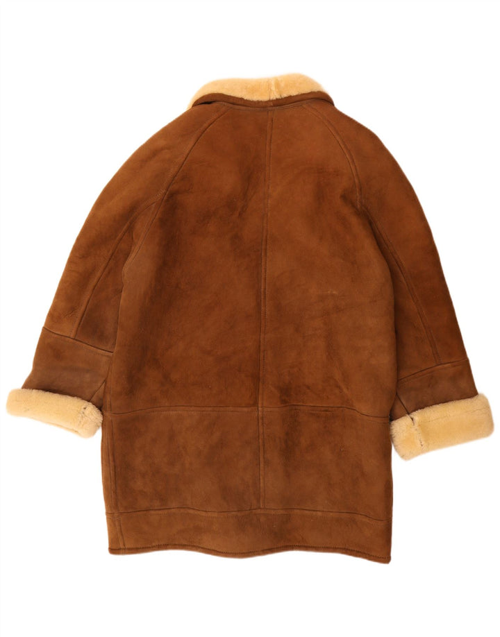 Cappotto in shearling oversize da donna Prisma EU 44 XL in pelle marrone