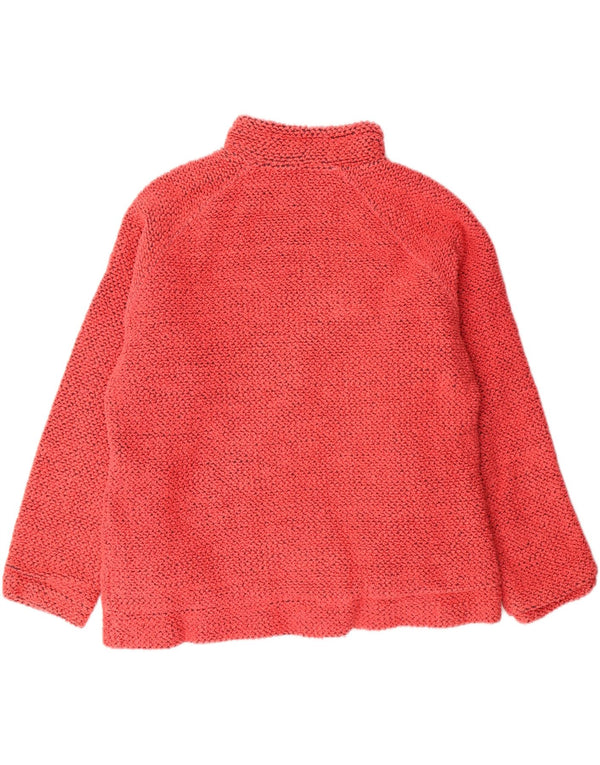 Weird Fish Maglione da donna con collo in sherpa con zip UK 16 Grande cotone arancione