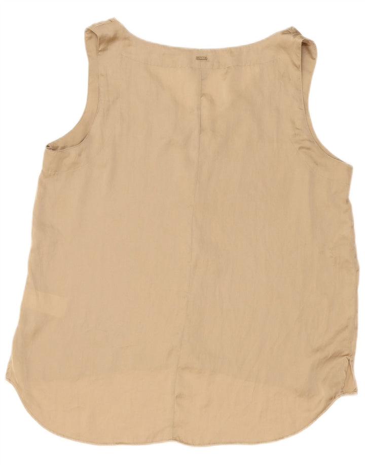 Camicetta senza maniche da donna Dkny Top UK 18 XL Poliestere beige