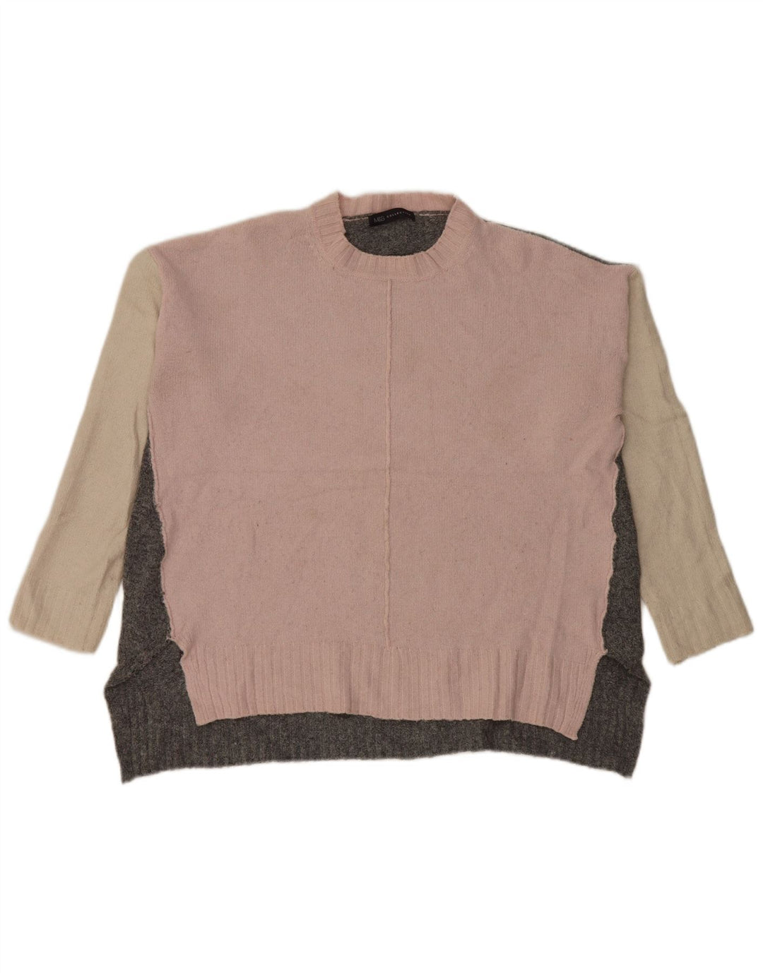Maglione maglione girocollo da donna Marks & Spencer UK 16 grande grigio