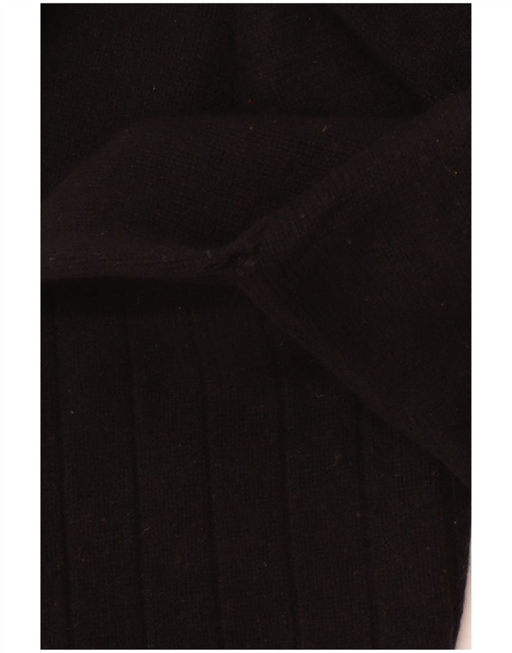 Maglione maglione a collo alto da donna LEVI'S UK 10 Lana d'agnello a righe nere piccole