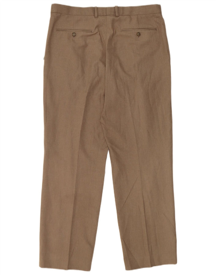 Pantaloni chino vestibilità regolare da uomo Marks & Spencer W34 L29 poliestere beige