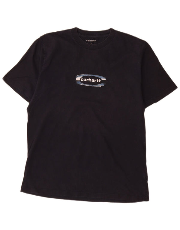 T-shirt grafica da uomo Carhartt Top grande in cotone blu navy