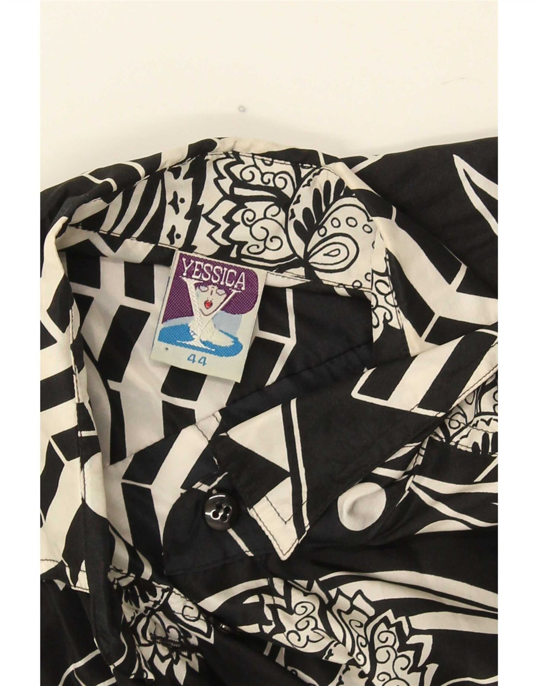 Camicia da donna con motivo astratto Yessica IT 44 Seta nera media