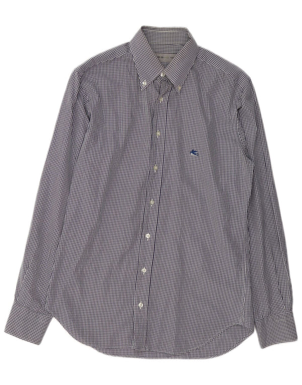 Camicia da uomo ETRO in cotone a quadretti blu navy medio