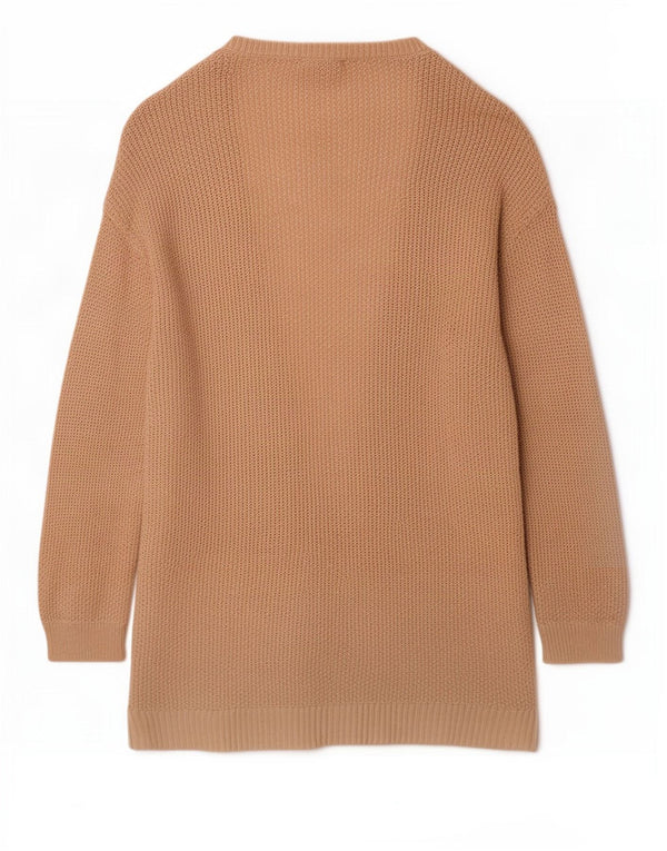 Maglione cardigan con maniche lunghe a 3/4 da donna Gap UK 10 Piccolo beige screziato