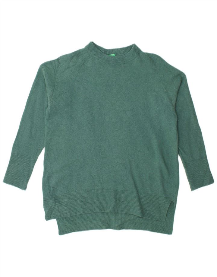 Maglione maglione girocollo oversize da donna Benetton UK 10 piccolo verde