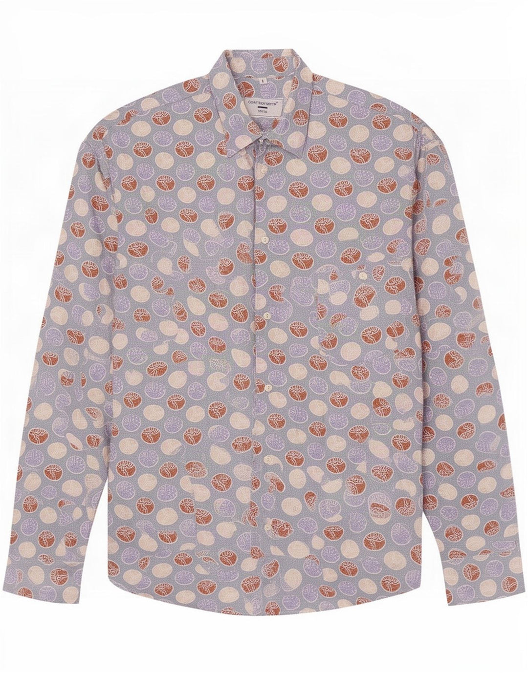 Controvento Camicia Uomo Fantasia Astratta Large Blu Cotone