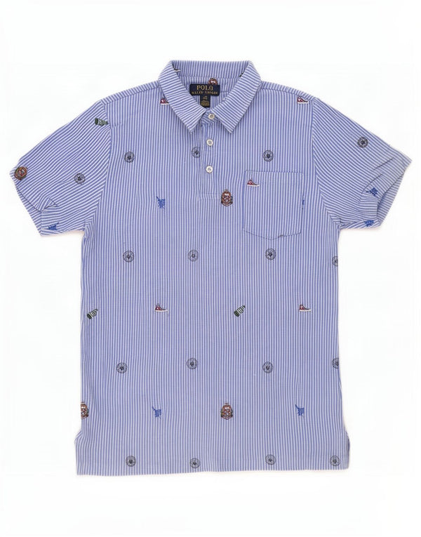 Polo Ralph Lauren Boys Pullover Shirt 14-15 Years Large Blue Pinstripe