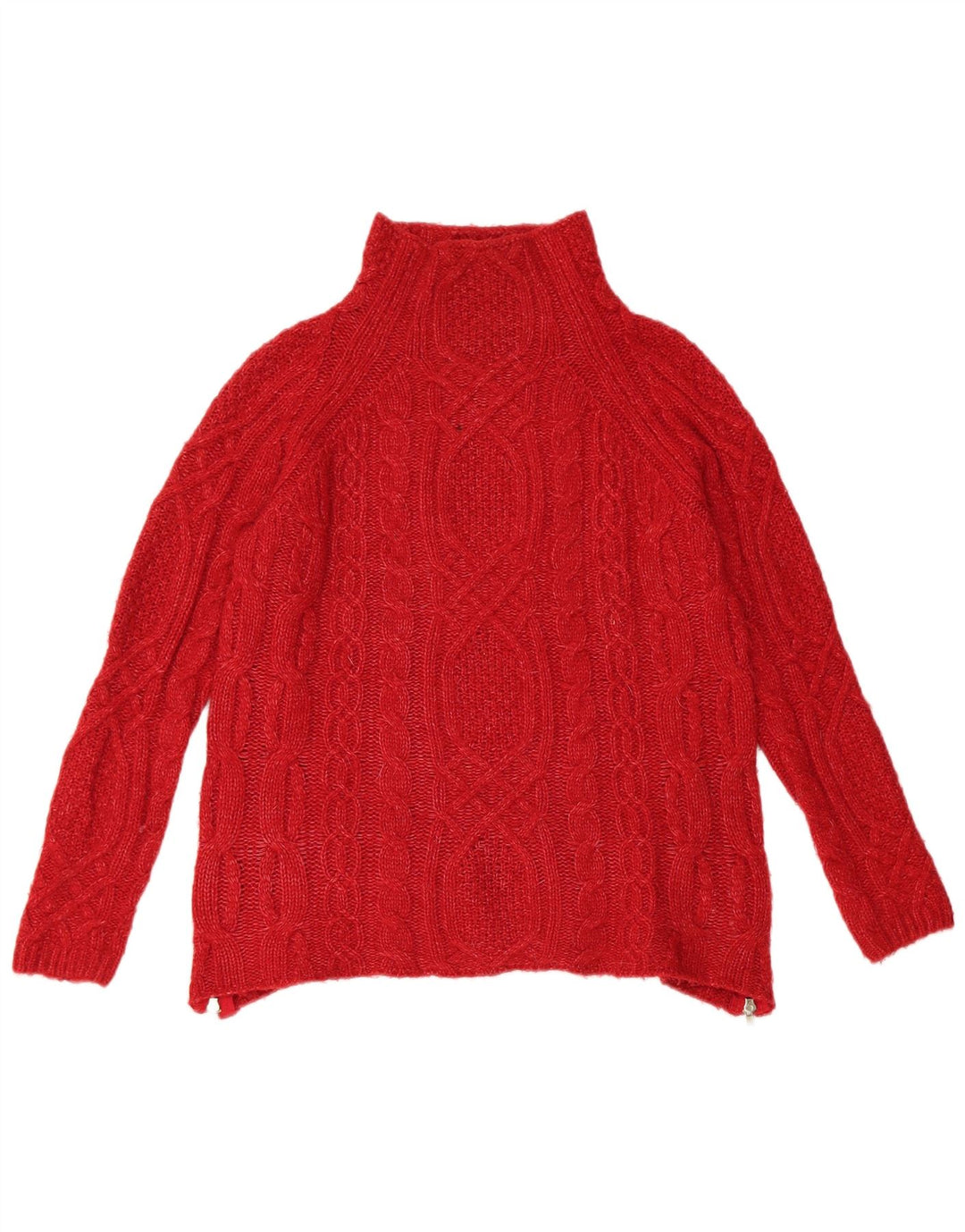 Maglione a collo alto da donna Zara UK 10 piccolo acrilico rosso