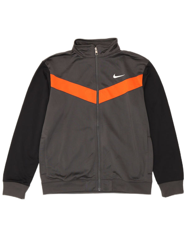 Giacca superiore della tuta da ragazzo Nike 13-14 anni XL Poliestere color block grigio