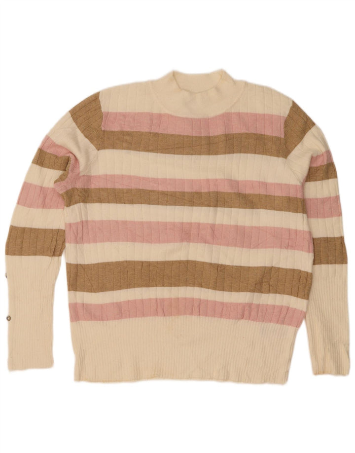 Maglione maglione a collo alto da donna Marks & Spencer UK 16 grande multicolore