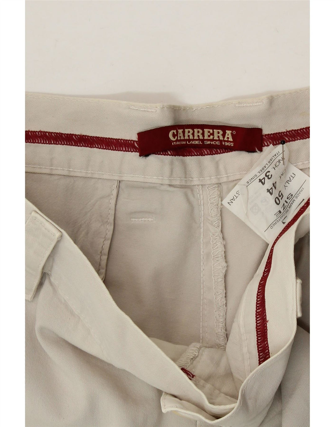 CARRERA Mens Chino Shorts IT 50 Large W34 Beige Cotton Vintage Carrera and Second-Hand Carrera from Messina Hembry 