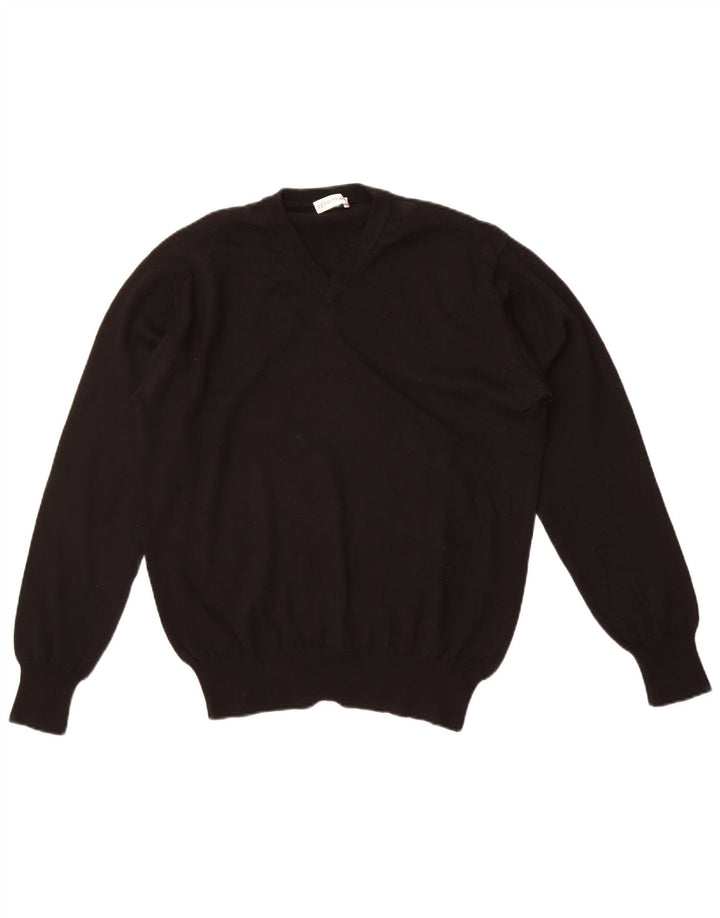 Maglione da uomo con scollo a V Cerruti 1881 IT 48 Lana merino nera media