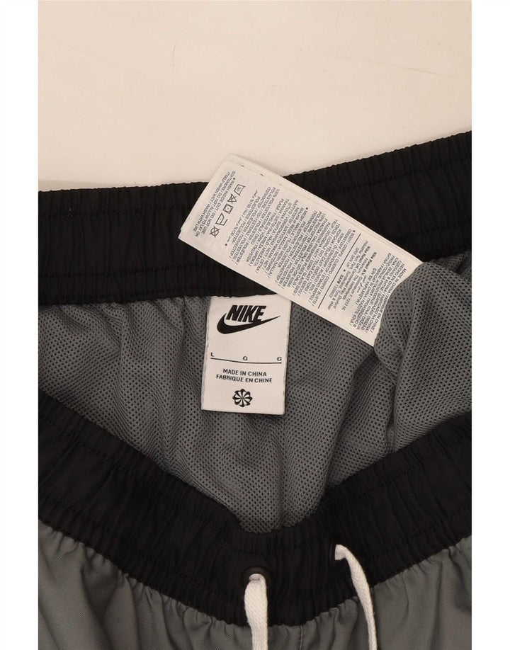 Pantaloncini sportivi da uomo Nike Large in poliestere color block grigio