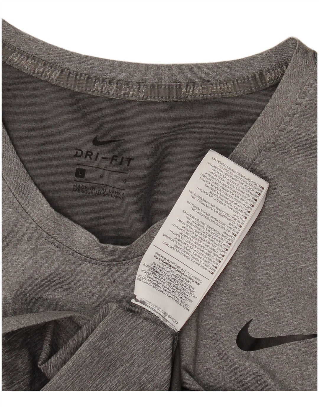T-shirt Nike Dri Fit da donna, taglia UK 14, grande, in poliestere grigio
