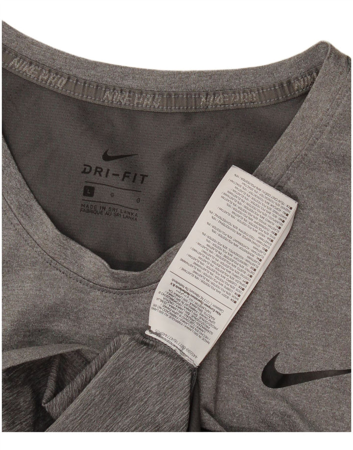 T-shirt Nike Dri Fit da donna, taglia UK 14, grande, in poliestere grigio