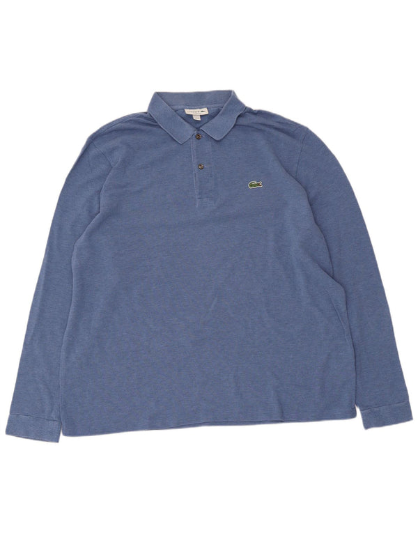 Polo Lacoste da uomo a maniche lunghe vestibilità classica taglia 7 2XL cotone blu