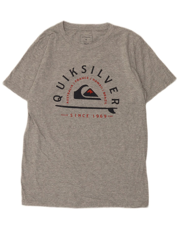 T-shirt grafica da uomo con vestibilità regolare Quiksilver, piccola, in cotone grigio