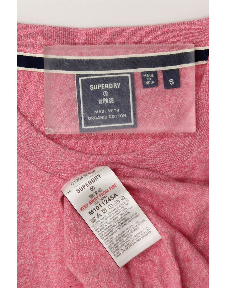 T-shirt da uomo SUPERDRY Top piccola in cotone rosa