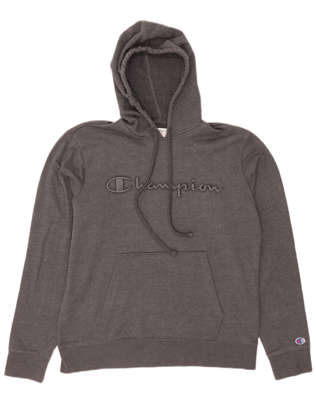 Maglione con cappuccio grafico da uomo Champion grigio medio