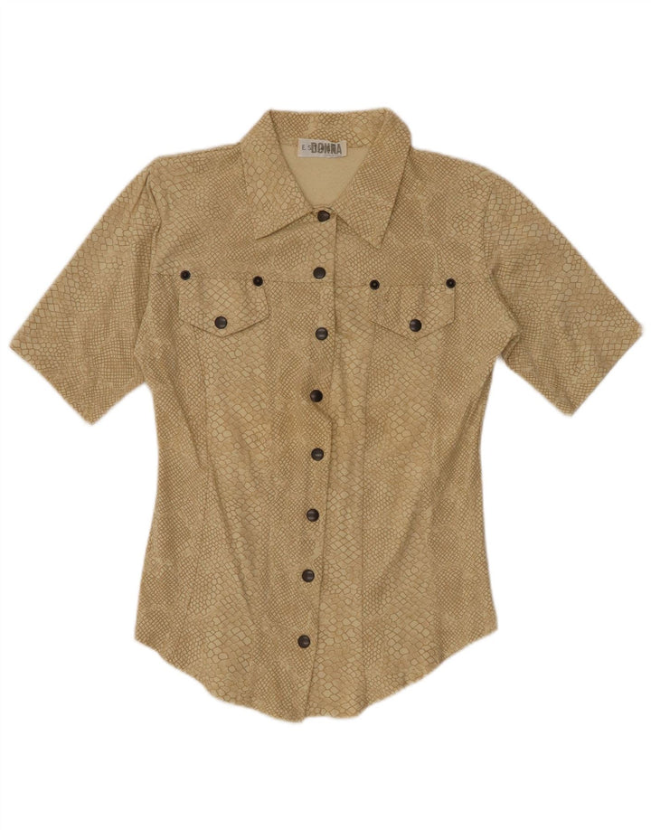 Camicia da donna con motivo astratto VINTAGE UK 12 Stampa animalier beige medio