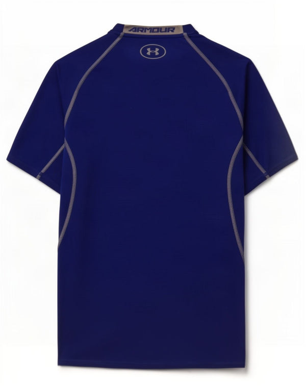 T-shirt grafica a compressione da uomo Under Armour Top in poliestere blu medio