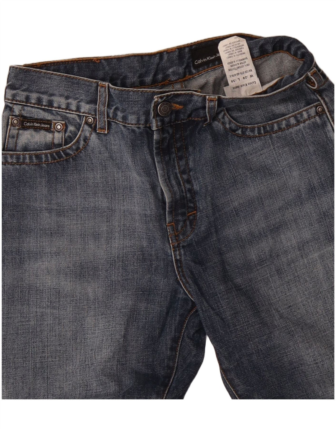CALVIN KLEIN Jeans Bootcut da uomo W29 L27 Blu Cotone