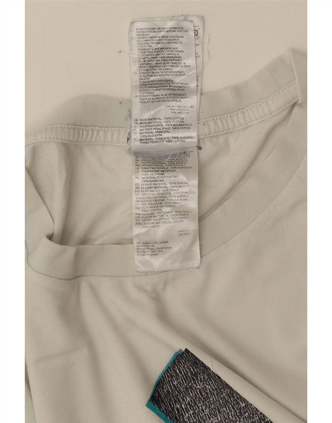 T-shirt grafica da uomo ADIDAS Top grande in cotone bianco