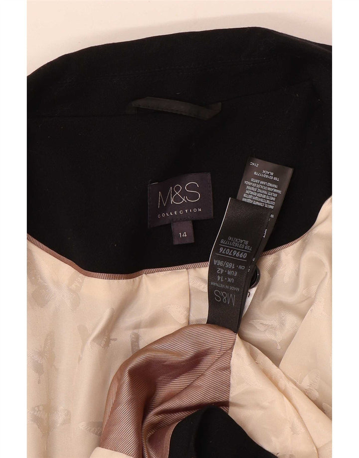 Giacca blazer a 1 bottone Marks & Spencer da donna UK 14 poliestere nero medio