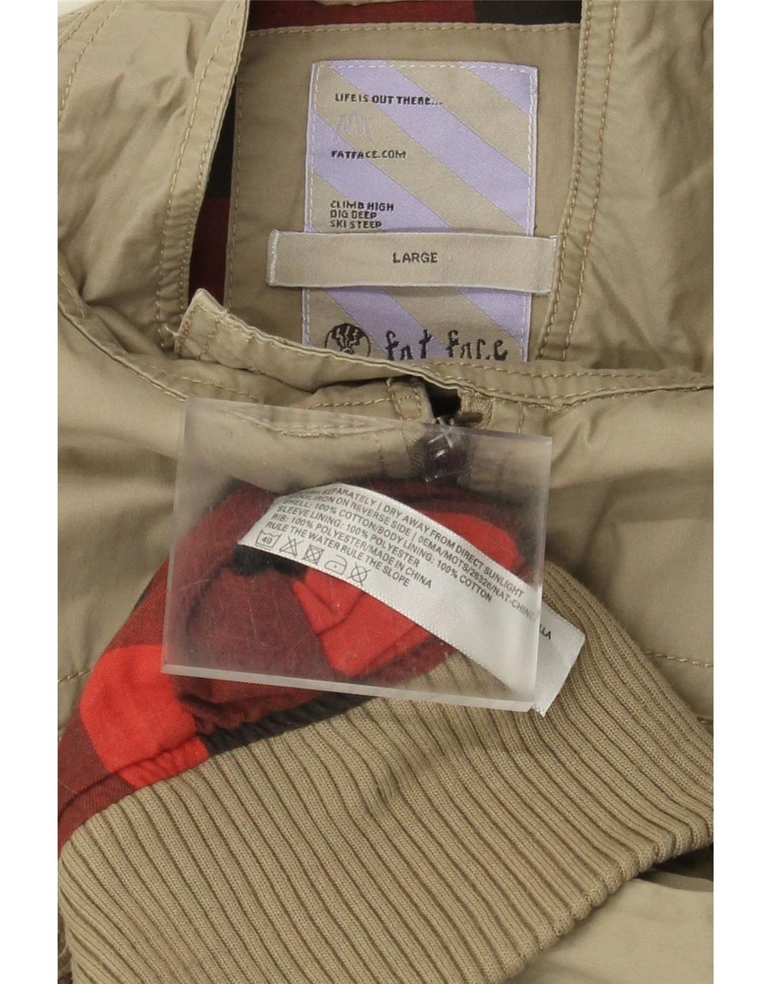 Giubbotto bomber da uomo Fat Face UK 40 grande cotone beige