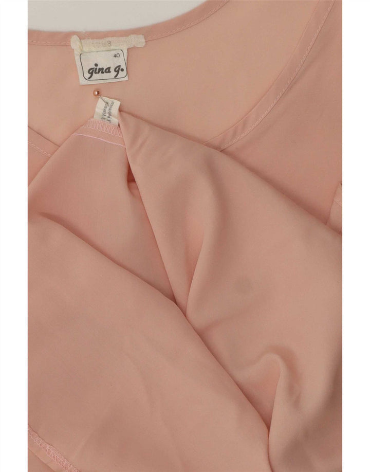 Blusa Vintage Donna Senza Maniche Top IT 40 Small Rosa Viscosa