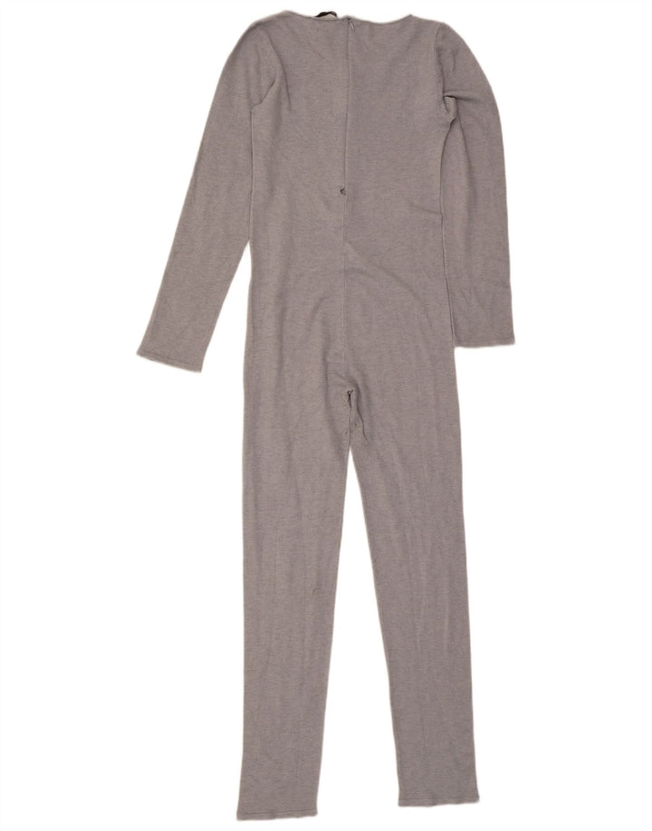 ZARA Womens Long Sleeve Jumpsuit UK 14 Large  Grey Viscose