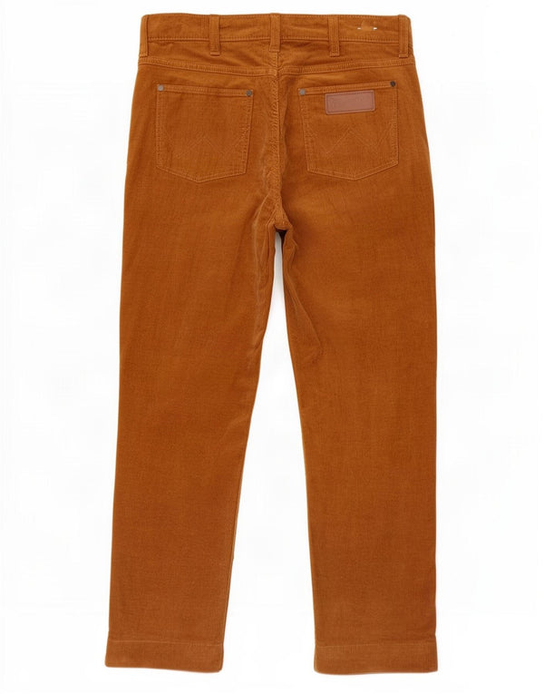 Pantaloni dritti da uomo in velluto a coste Wrangler W30 L27 cotone marrone